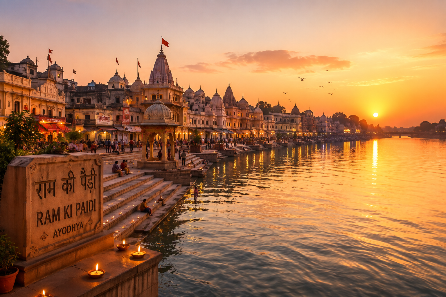 Ram Ki Paidi ghats along the River Saryu - a must-visit place in Ayodhya